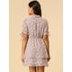 thumbnail image 5 of Vestido A Capas De Gasa Con Cordón Floral Cuello Peter Pan Para Mujer Rosa XS Unique Bargains Vestido, 5 of 6