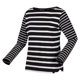 thumbnail image 4 of Regatta - Camiseta Farida de Rayas de Manga Larga para Mujer (Negro, Nieve Blanca) Regatta UTRG8449_blacksnowwhite, 4 of 6