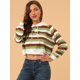 thumbnail image 3 of Allegra K Sudadera Con Capucha Casual A Rayas De Manga Larga Con Capucha Para Mujer Raya verde S Unique Bargains abrigo, 3 of 6