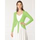 thumbnail image 2 of Cardigan Dobladillo Rizado Rebeca De Punto Frente De Corbata Para Mujeres Verde claro XL Unique Bargains Cárdigan, 2 of 6