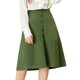 thumbnail image 1 of Falda midi estilo campesina con botones delanteros y bolsillos para mujer Verde M Unique Bargains Falda, 1 of 6
