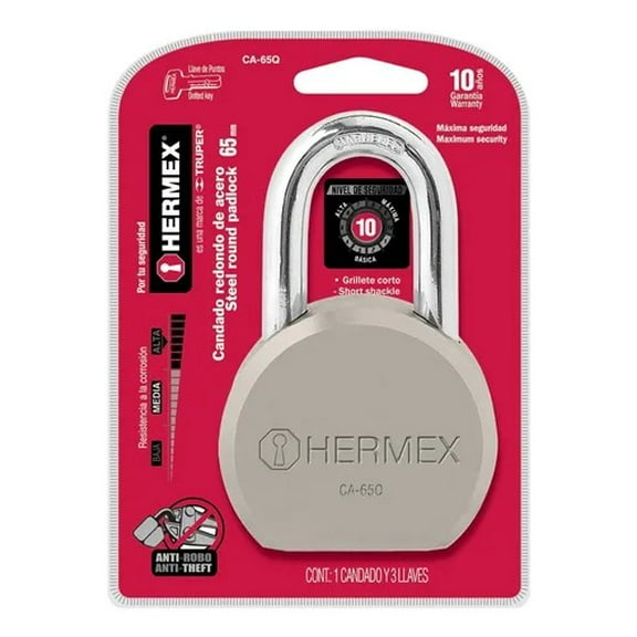 Candado redondo Hermex Hermex de acero