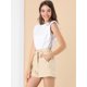 thumbnail image 2 of Allegra K Pantalones Cortos Tipo Cargo Retro Con Volantes Cintura Alta De Lazo Para Mujer Beige XL Unique Bargains Pantalones, 2 of 6