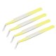 thumbnail image 1 of Precisión Curva Punta Pinza Inoxidable Acero Multifuncional Amarillo Blanco 4uds Unique Bargains pinzas industriales, 1 of 5