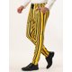 thumbnail image 2 of Lars Amadeus Pantalones a rayas de negocios para hombre Pantalones de vestir ajustados con cordón de bloque de color Amarillo L Unique Bargains Pantalones, 2 of 6