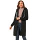 thumbnail image 1 of Allegra K Cárdigan de mujer con capucha, manga larga, bolsillos profundos, cordón, cremallera Negro Unique Bargains Cárdigan, 1 of 7
