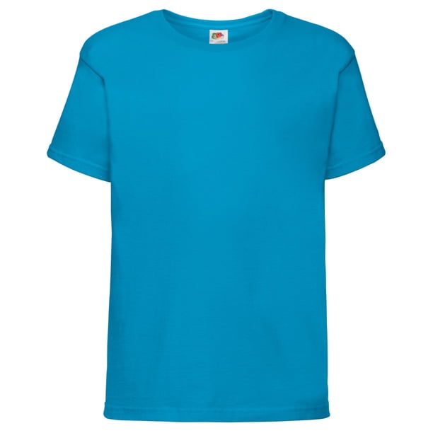 Fruit Of The Loom - Camiseta básica de manga corta Tacto super suave Modelo Sofspun Unisex Niños Niñas - Deportes/Gimnasia/Correr (Paquete de 2) (Azul celeste) Fruit of the Loom UTBC4273_azureblue