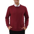 thumbnail image 1 of Suéter de punto de color sólido de manga larga con cuello redondo informal para hombre rojo L Unique Bargains Sweater, 1 of 5