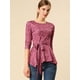 thumbnail image 2 of Allegra K Tops Peplum De Oto?o Con Volantes Y Estampado Floral De Manga Larga Para Mujer cereza XS Unique Bargains Blusa, 2 of 6