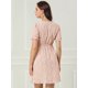 thumbnail image 5 of Allegra K Vestido Floral Acampanado Ajustado Manga De Soplo Botón De Decoración Cuello V Para Mujer Unique Bargains body, 5 of 6