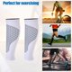 thumbnail image 2 of 1 par de compresión de pierna de pantorrilla para correr menisco rasgado artritis dolor articular facilidad Spandex blanco tamaño L Unique Bargains rodilleras, 2 of 7