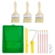 thumbnail image 1 of 12uds Pintura Rodillo Kit, Pintura Herramientas, 8" Pl?stico Bandeja, 4" Pintura Rodillo, Marco, Pintura Agitar Palo, 3" Grosor Qu?mica Fibra Pintura Cepillos Unique Bargains kits de herramientas de pintura, 1 of 8