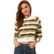 thumbnail image 1 of Allegra K Sudadera Con Capucha Casual A Rayas De Manga Larga Con Capucha Para Mujer Raya verde S Unique Bargains abrigo, 1 of 6