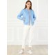 thumbnail image 3 of Chaqueta bomber acolchada con cremallera y mangas largas raglán para mujer con bolsillos Bebe azul S Unique Bargains Chaqueta, 3 of 6