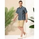 thumbnail image 4 of Lars Amadeus Camisa hawaiana de verano para hombre, manga corta, con botones, a rayas Azul negro XXL Unique Bargains Camisa, 4 of 6