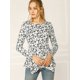 thumbnail image 4 of Tops Peplum De Otoño Con Volantes Y Estampado Floral De Manga Larga Para Mujer Blanco XS Unique Bargains Blusa, 4 of 6