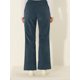 thumbnail image 4 of Allegra K Pantalones de pana para mujer, cintura con cordón, piernas rectas, pantalones casuales neblina azul XS Unique Bargains Pantalones, 4 of 5