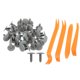 thumbnail image 1 of 7mm Empuje Parachoques Sujetador Remache Clips con Removedor Gris - 44uds Unique Bargains clips de carrocería automotriz, 1 of 6