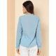 thumbnail image 5 of Allegra K Blusa con cuello con volantes y lazo para mujer, blusa de manga larga con campana vintage Unique Bargains Blusa, 5 of 6
