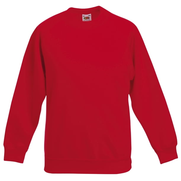 Fruit Of The Loom - Sudadera Modelo con mangas Raglan Unisex niños niñas (Paquete de 2) (Rojo) Fruit of the Loom UTBC4368_red