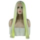 thumbnail image 1 of Encaje Delantero Pelucas Largo Lacio Pelo Fluorescente Verde Rubio Mechas 24" Unique Bargains pelucas de reemplazo de cabello, 1 of 7