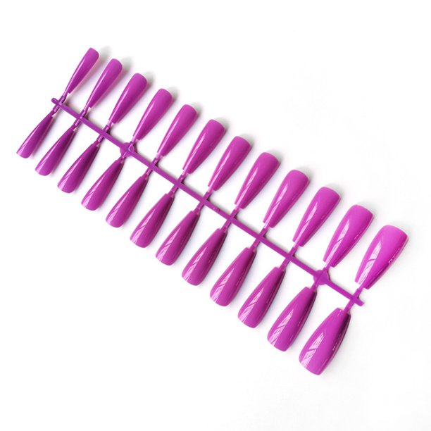 Seitruly Uñas postizas largas, cortas y encantadoras, accesorios de belleza para manicura de uñas postizas para el hogar, puntas de arte de manicura Juegos de manicura Púrpura claro 1 Seitruly CE013543-19B