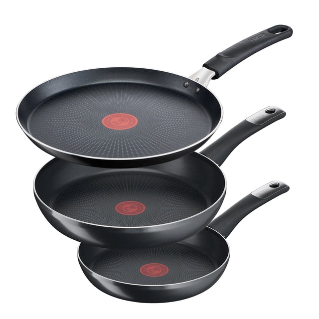 Juego de Sartenes T-fal Hard Titanium Negro 3 Piezas