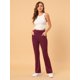 thumbnail image 4 of Allegra K Pantalones de yoga Bootcut para mujer con 4 bolsillos Pantalones de entrenamiento casual con control de barriga de cintura alta Vino rojo XS Unique Bargains Pantalones, 4 of 6