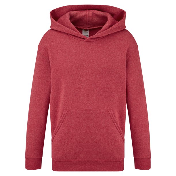 Fruit Of The Loom - Sudadera básica con capucha diseño Sweatshirt Unisex niños niñas (Rojo Jaspeado) Fruit of the Loom UTBC1367_heatherred