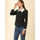 thumbnail image 2 of Allegra K Blusa Peter Pan De Manga Larga Con Botones En El Cuello En Contraste De Puntos Para Mujer Unique Bargains Blusa, 2 of 6
