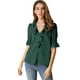 thumbnail image 2 of Blusa De Manga De Campana Con Cuello En V Y Volantes Para Mujer, Blusa Campesina De Gasa Informal Vi Unique Bargains Blusa, 2 of 6