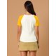 thumbnail image 5 of Allegra K Camiseta Estampado De Gato Dibujos Animados Manga Corta Informal Para Mujer Blanco Amarillo L Unique Bargains Camisa, 5 of 6
