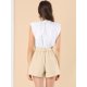 thumbnail image 4 of Allegra K Pantalones Cortos Tipo Cargo Retro Con Volantes Cintura Alta De Lazo Para Mujer Beige XL Unique Bargains Pantalones, 4 of 6