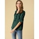 thumbnail image 4 of Blusa De Manga De Campana Con Cuello En V Y Volantes Para Mujer, Blusa Campesina De Gasa Informal Vi Unique Bargains Blusa, 4 of 6