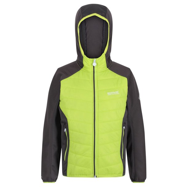 Regatta - Chaqueta Kielder IV Caminar para Niños/Niñas (Lima Eléctrico, Gris Imán) Regatta UTRG5586_electriclimemagnetgrey