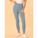 thumbnail image 4 of Allegra K Leggings De Mujer Cintura Elástica Cintura Alta Gimnasio Pantalones De Yoga Gris azul XS Unique Bargains Pantalones, 4 of 6