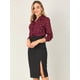 thumbnail image 2 of Allegra K Blusa de estrellas con lunares brillantes dorados de manga larga metálica vintage para mujer borgo?a XS Unique Bargains Blusa, 2 of 6