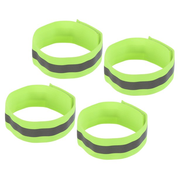 Reflectante Bandas para Brazo Muñeca Tobillo Pierna 14x1.6 Pulgada Tira Alta Visibilidad Ancho Reflectante Correr Equipamiento para Ciclismo Correr Caminar Verde Paquete de 4 Unique Bargains equipo deportivo reflectante