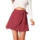 thumbnail image 1 of Faldas cruzadas para mujer, estampado de corazón, cintura alta, una línea, nudo de lazo, minifalda corta informal rojo XS Unique Bargains Falda, 1 of 6