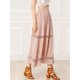 thumbnail image 3 of Falda Maxi Con Encaje Y Cintura Elástica Vintage Swing A-Line Para Mujer Rosa L Unique Bargains Falda, 3 of 6