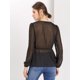 thumbnail image 5 of Allegra K Top de gasa transparente con mangas largas y cuello en V profundo para mujer Negro L Unique Bargains Blusa, 5 of 6