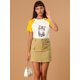 thumbnail image 2 of Allegra K Camiseta Estampado De Gato Dibujos Animados Manga Corta Informal Para Mujer Blanco Amarillo L Unique Bargains Camisa, 2 of 6
