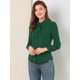 thumbnail image 4 of Allegra K Camisa De Oficina De Trabajo Con Cuello De Pajarita Para Mujer Blusa Peter Pan De Manga Larga Verde oscuro S Unique Bargains Blusa, 4 of 6