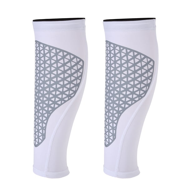 1 par de compresión de pierna de pantorrilla para correr menisco rasgado artritis dolor articular facilidad Spandex blanco tamaño L Unique Bargains rodilleras