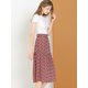 thumbnail image 4 of Faldas vintage para mujer Falda midi fluida floral con cintura elástica y línea A Rubor rojo XL Unique Bargains Falda, 4 of 7