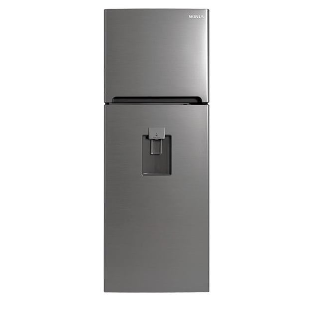 DAEWOO REFRI 11P 322LT C DESPACHADOR TOP MOUNT DAEWOO DFR-32210GND refrigerador top mount de 322 litros en color gris con despachador EZ Slim de agua, dos parrillas de cristal, cajón para legumbres con tapa de cristal y sistema Smart Cooling para control eficiente del flujo de aire, ideal para conservar alimentos frescos en línea blanca y congeladores.