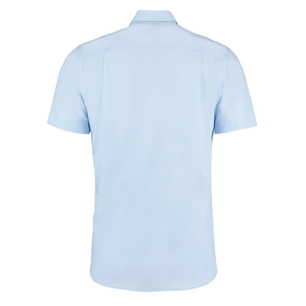 Kustom Kit - Camisa de manga corta formal No necestia plancha Modelo Premium hombre caballero - Fie Kustom Kit UTBC596_lightblue