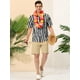 thumbnail image 3 of Camisa a rayas de verano para hombre Camisa con cuello abotonado y mangas cortas con bloques de colo Unique Bargains Camisa, 3 of 6
