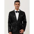 thumbnail image 2 of Chaqueta de traje de lentejuelas brillantes de Halloween para hombre, chaqueta de un botón brillante Unique Bargains Chaqueta, 2 of 6