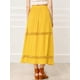 thumbnail image 5 of Falda Maxi Con Encaje Y Cintura Elástica Vintage Swing A-Line Para Mujer Amarillo L Unique Bargains Falda, 5 of 6
